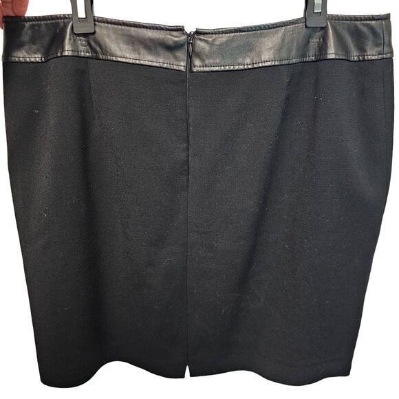 Tahari ASL Mini Skirt Women's 14W‎ Black Leather Studded  Detailed Plus Size - Picture 2 of 9